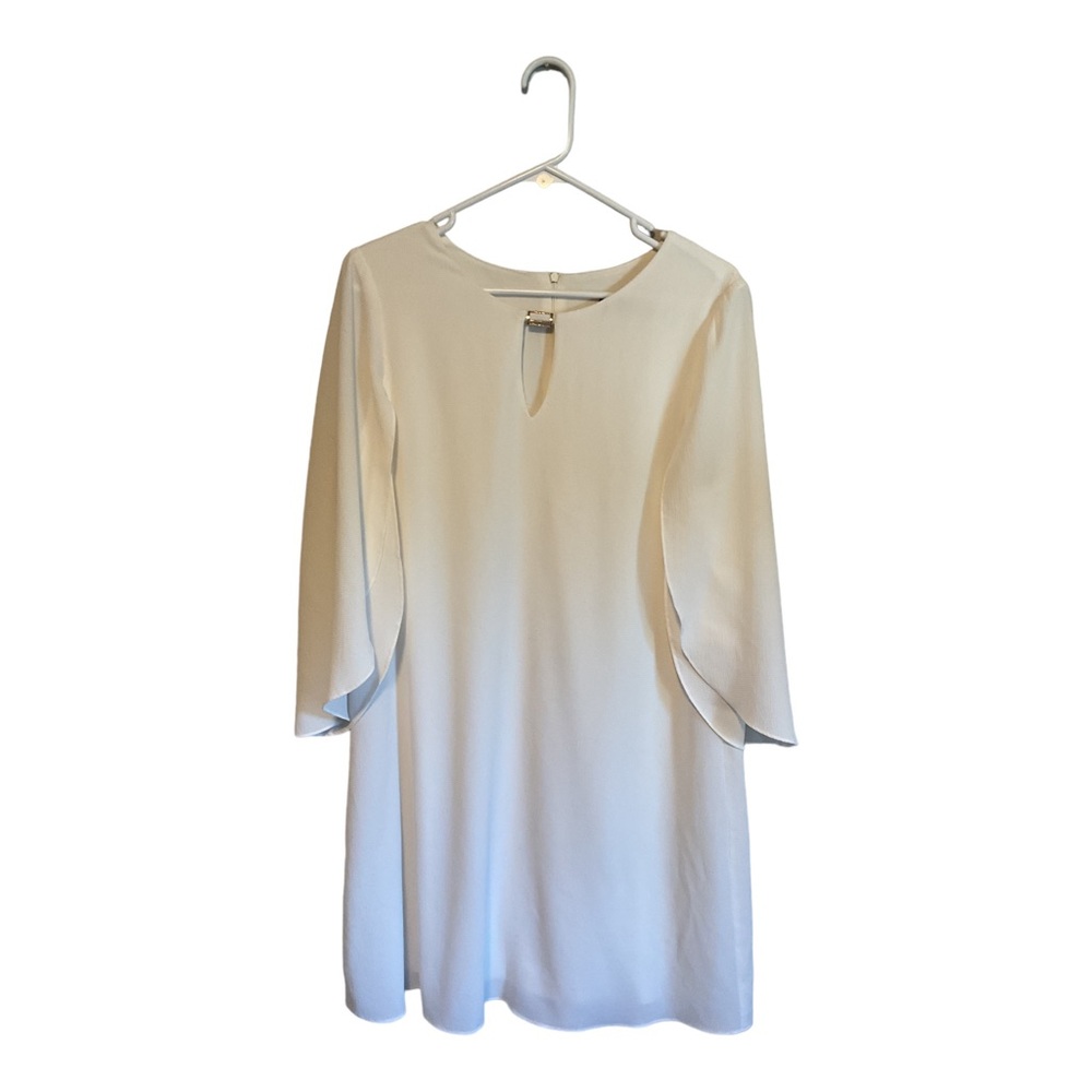 Solid White Sheath Dress Connected Apparel Size Large